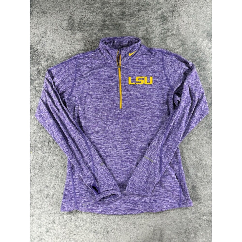 Nike Women’s LSU Tigers Quarter Zip Dri-fit Pullover Louisiana State Large